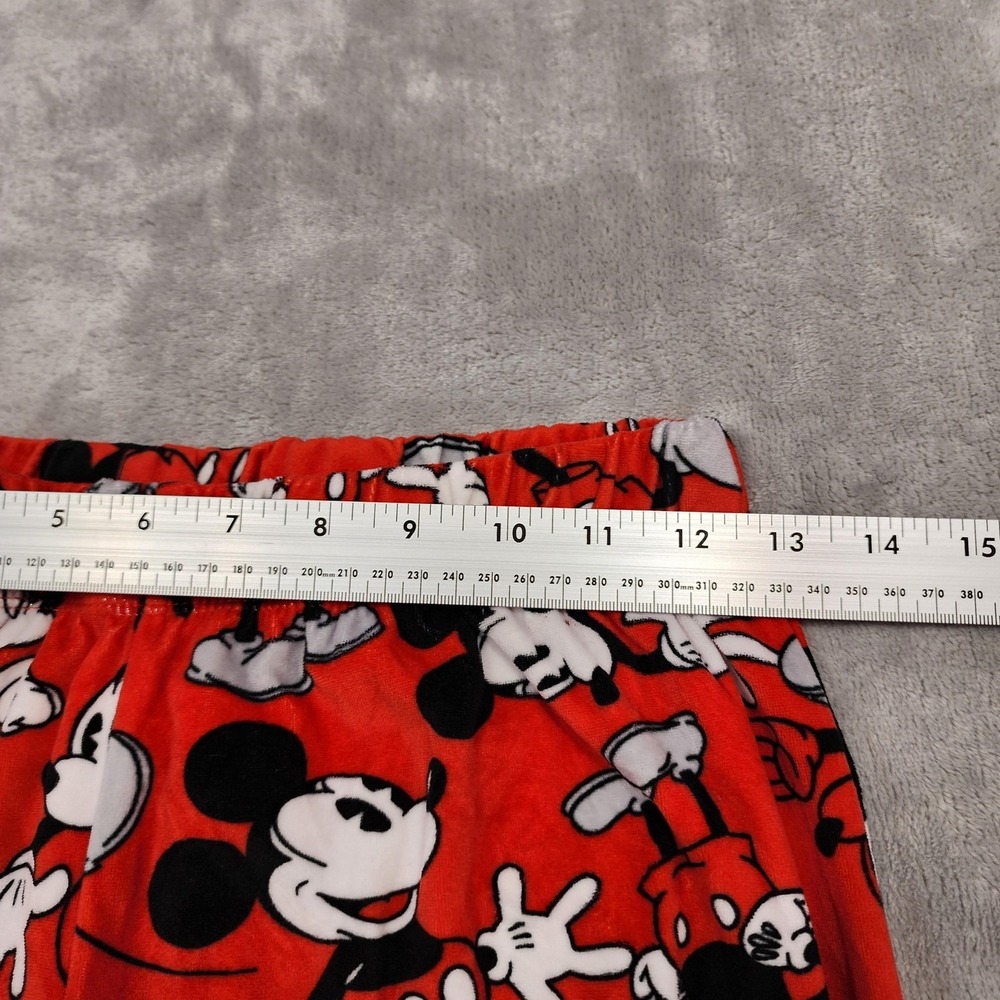 Disney Pants Womens S Red All Over Mickey Mouse Fleece Jogger Lounge Casual Soft - Picture 6 of 10